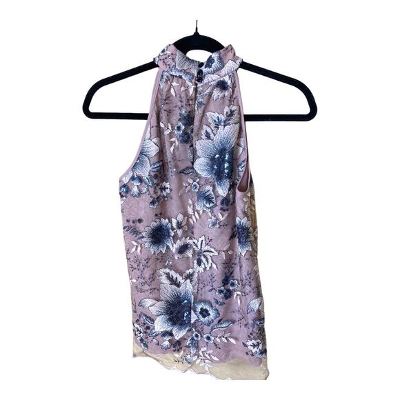 Drew Sheer Overlay Embroidered Blouse With Some Sequin Size XS - Picture 3 of 9